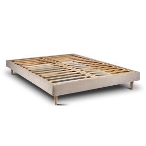 Somier de láminas 150x200 cm - tejido lienzo mate - kit de montaje - beige