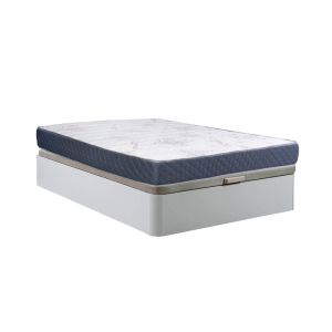 Cama canape abatible blanco 150x190 cm + colchon viscoelastico de 23 cm