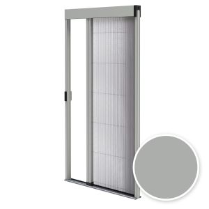 Mosquitera plisada para puerta 120x240 cm - aluminio gris
