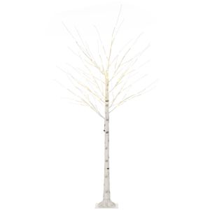 Árbol de abedul 22x22x180 cm pp, metal color blanco Homcom