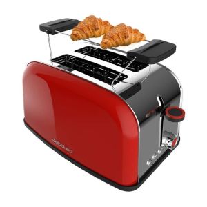 Cecotec tostador vertical toastin' time 850 red, 850w, doble ranura corta
