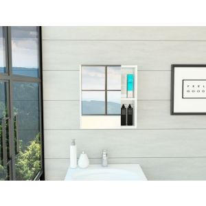 Mueble de pared de baño labelle, con espejo blanco