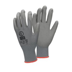 144x guantes trabajo revestimiento pu talla 7-s gris