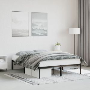 Cama -135x190 cm de metal negro
