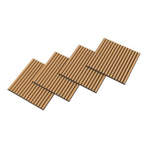 Set de 4 paneles acústicos vang 3d 1,44 m² lamas lineales - roble oscuro