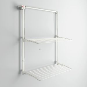 Tendedero de pared interior y exterior, 128 cm foxydry plus blanco