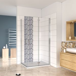 Mampara de ducha cuadrada angular plegable,6mm antical,700x700x1950mm
