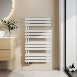 Emke radiador toallero agua caliente 1041x600mm, 639w, blanco, lateral