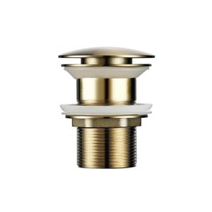Valaz valvula click clack para lavabo o bide redondo dorado cepillado
