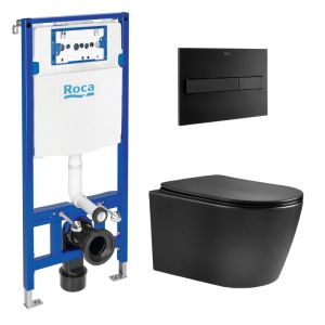 Roca duplo one + pl7 negro mate + wc aqua nebula negro
