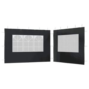 vidaXL pared lateral de carpa de fiesta con ventana 2 uds pe antracita