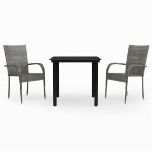 Conjunto de comedor de exterior de 3 piezas muebles
