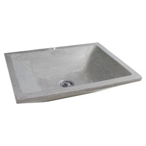 Ondee - lavabo rectángulo para colocar tamara - gris - 40cm - terrazzo
