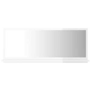 vidaXL espejo de baño madera contrachapada blanco brillo 90x10,5x37 cm