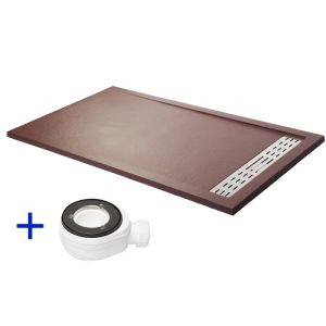 Plato de ducha premium chocolate ral 8017  80x190