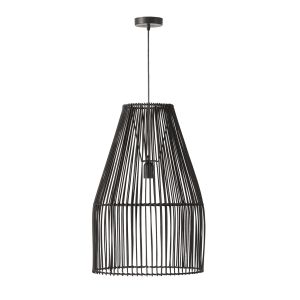Lámpara techo mimbre natural negro