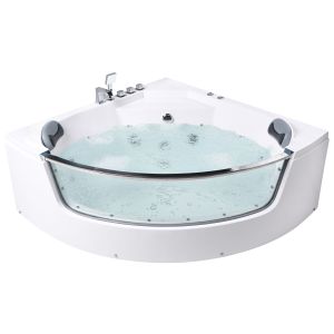 Bañera de hidromasaje LED esquinera tamula 148 x 66 cm blanco