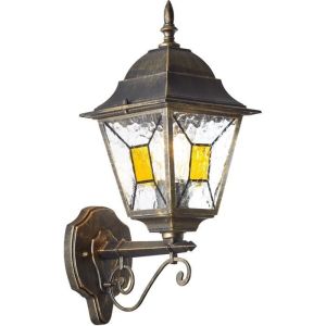 Aplique exterior montante - brilliant - janel - metal/vidrio - negro dorado