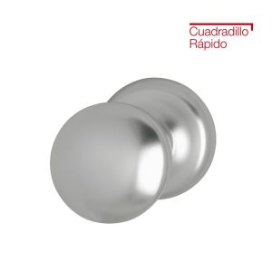 Pomo 84h/80r redondo con base para puerta de entrada símil inox f9 hoppe