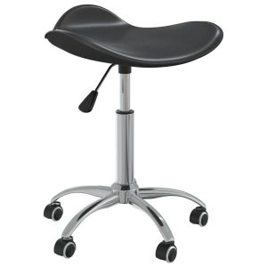 Silla de oficina de cuero sintético negra oif339453