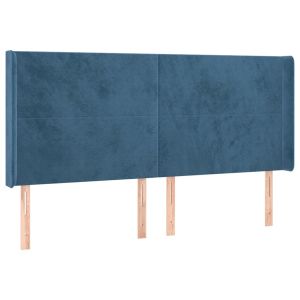 vidaXL cabecero con orejas de terciopelo azul oscuro 183x16x118/128 cm