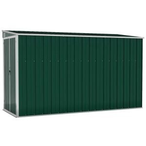 vidaXL cobertizo de jardín pared acero galvanizado verde 118x288x178cm