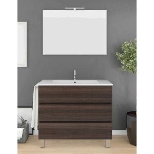 Mueble imperia 3 cajones, lavabo y espejo fresno tea 70 x 45 cm