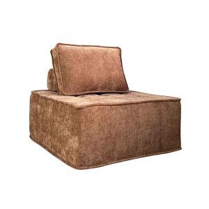 Oviala - sillón de tela para sofá modular con cojín terracota