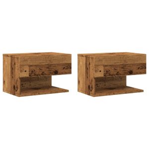 Casa lúmina - set  de 2 mesita de noche madera madeira  46 x 29,5 x 30 cm