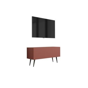 Mueble tv moderno - rojo ladrillo - panel 16 mm - 100 x 52 x 32 cm
