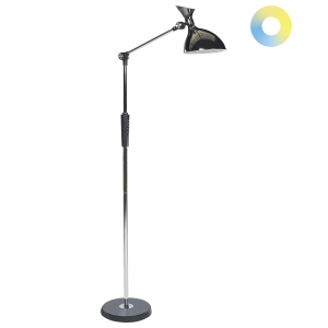 Lámpara LED de pie andromeda con regulador de intensidad metal plateado