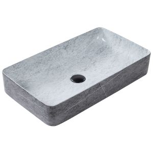 Lavabo sobre encimera artaj 61 x 35 cm cerámica gris efecto hormigón