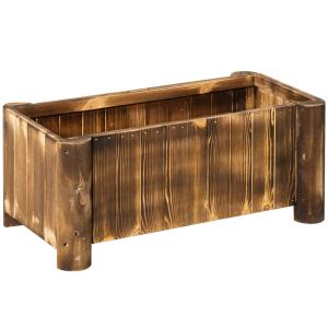 Jardinera 70x35x30 cm madera de abeto color marrón Outsunny