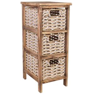 Cajonera de madera marrón 26x32x63 cm