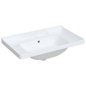 vidaXL lavabo de baño rectangular cerámica blanco 81x48x23 cm