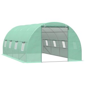 Invernadero estructura de metal， pe color verde 590x300x200 cm outsunny