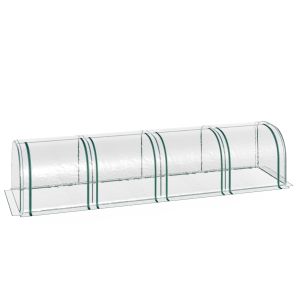 Invernadero de túnel PVC, acero transparente 395x100x80 cm outsunny
