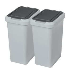 Wellhome set de 2 cubos de basura gris de 9l - touch & lift