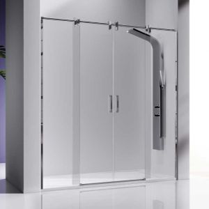 Frontal de ducha 2 fijos + 2 puertas correderas slim  185 cm