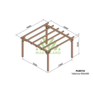 Pérgola de madera laminada - valencia 400x400cm (maderland)