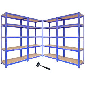 4 estanterías de acero inoxidable azules 90cm de ancho