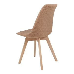 Juego de 4 sillas de comedor fläten  82x49x54cm bouclé - topo [en.casa]