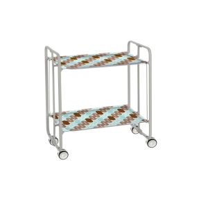 Carrito auxiliar con ruedas bauhaus armazón metálico gris, 2 bandejas