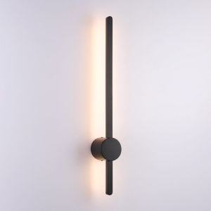 Aplique LED minimalista tira ancha negra, 10w, luz cálida