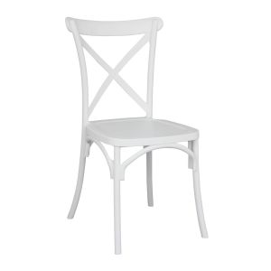 Oviala - silla de jardín apilable de plástico blanco
