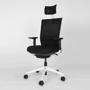 Actiu stay silla de escritorio white & black - con cabezal, 3d