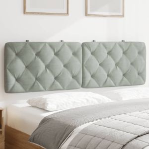 Cabecero de cama acolchado terciopelo gris claro 160 cm eso7158