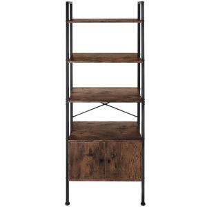 Estantería industrial 4 baldas 2 armarios 57,5x34x173 cm madera oscura