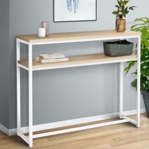 Consola doble - madera metal blanco - 100 30 80 cm