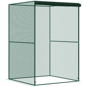 Jaula de cultivo 120x120x180 cm acero, poliéster color verde Outsunny